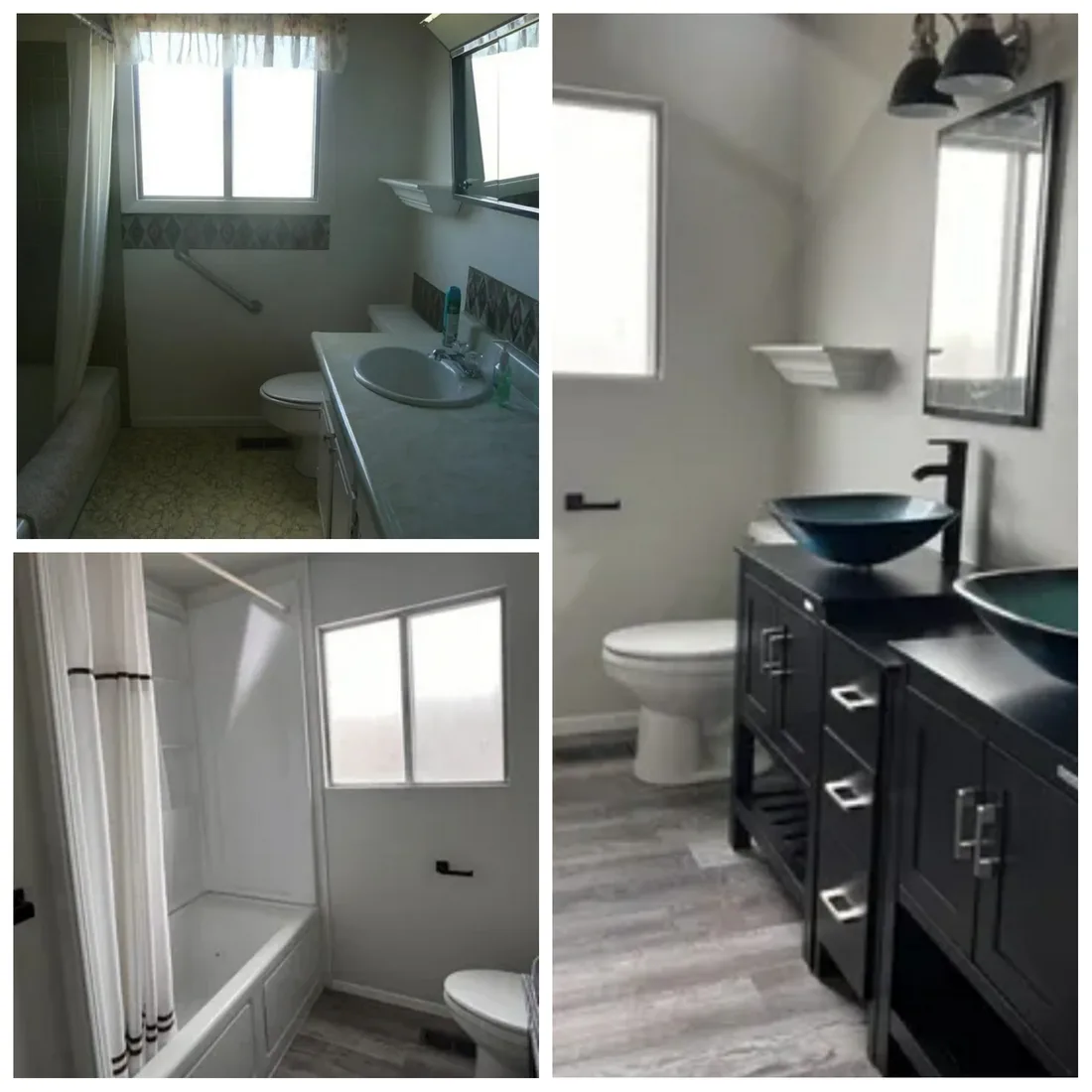 Bathroom before and after remodeling work